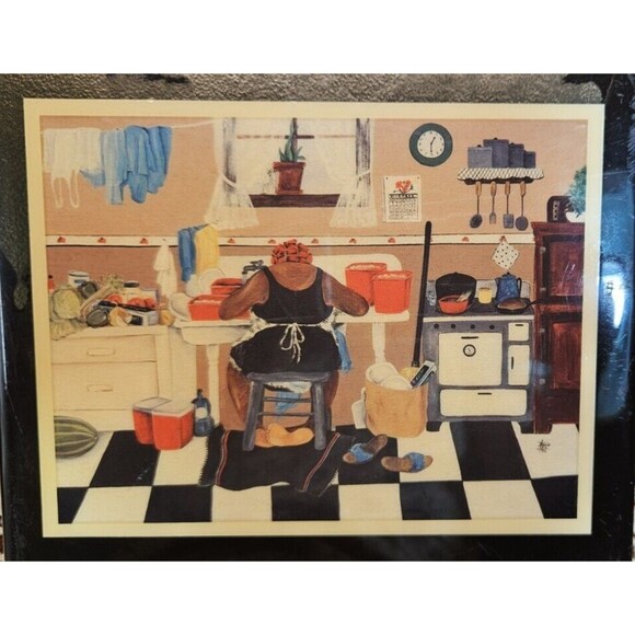 Annie Lee Standing Art Tile Trivet "Sixty Pounds" 7.5" Grander Images USA (read) - Picture 3 of 8